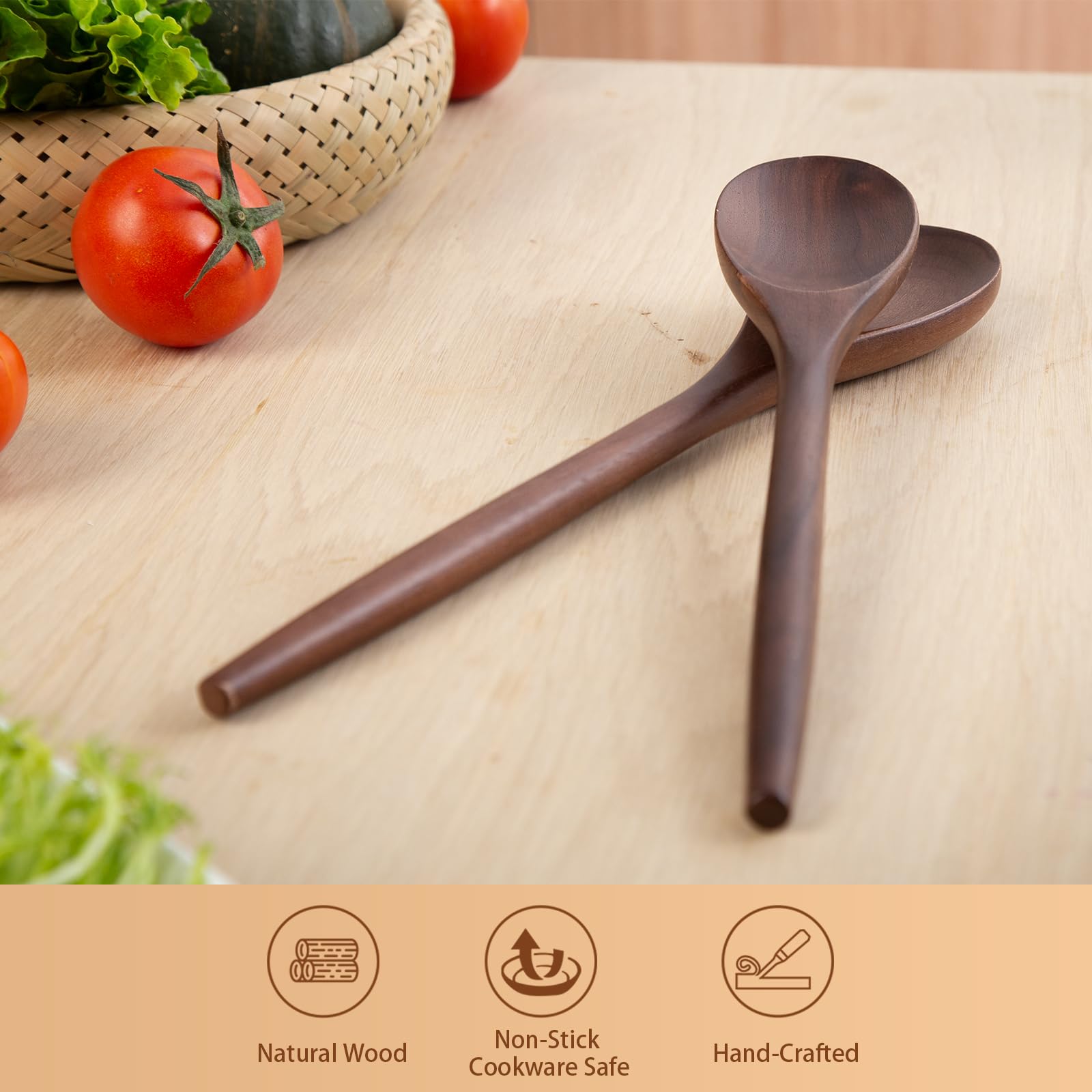 GinSent eco-friendly wooden spoons with comfortable grip