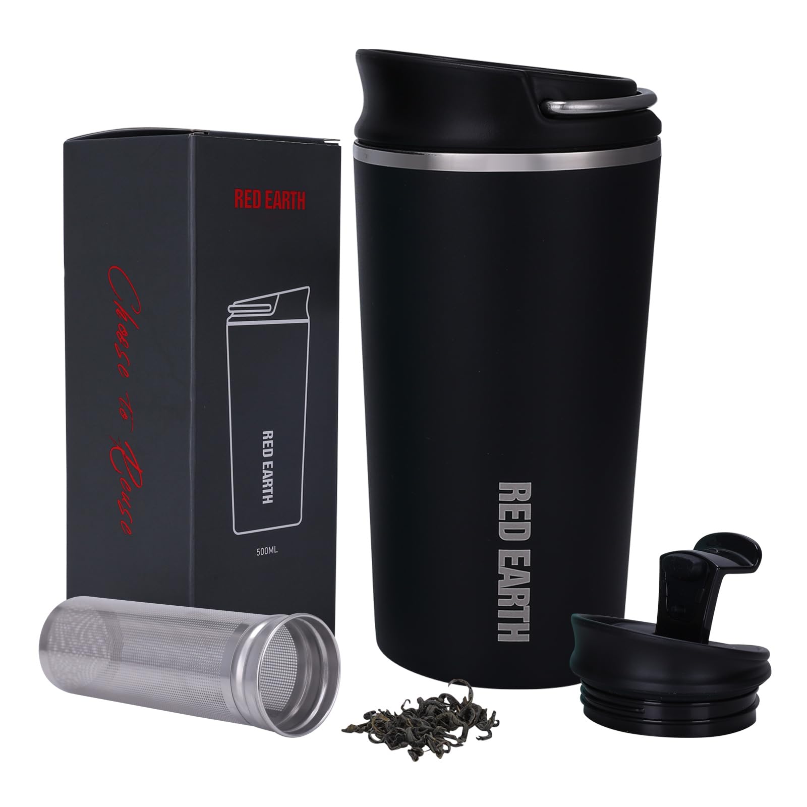 GiNT 17oz travel mug with infuser and lid for on-the-go tea brewing