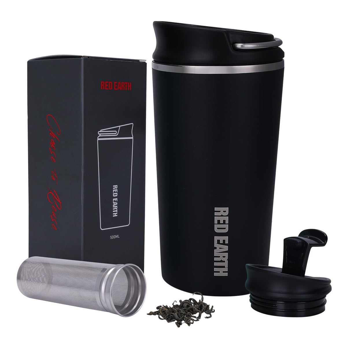 GiNT 17oz travel mug with infuser and lid for on-the-go tea brewing