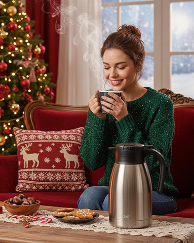 GiNT 51Oz carafe with lid closed, illustrating leak-proof seal.