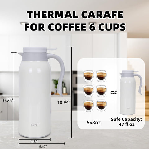 GiNT 51oz carafe leak-proof lid ensures drip-free pouring.