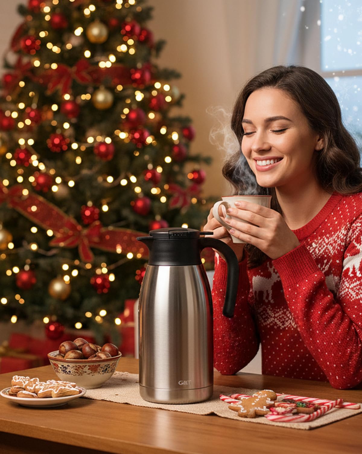 GiNT carafe on counter highlights slim 11 x 6.2 inch profile