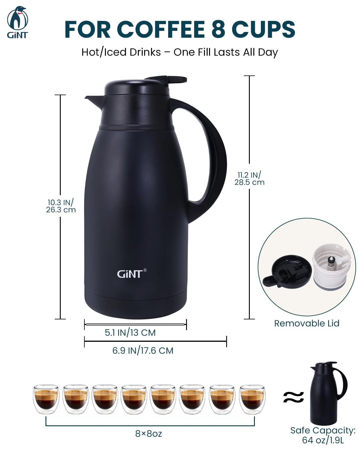 GINT lid closeup reveals airtight seal to prevent leaks during tilting