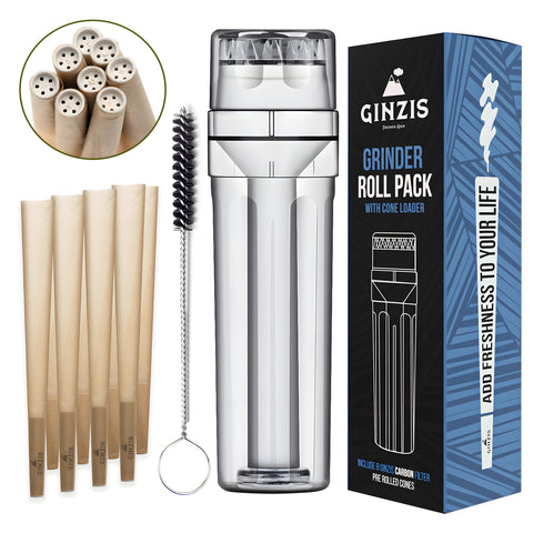 Ginzis portable herb grinder cone loader for on-the-go prep.