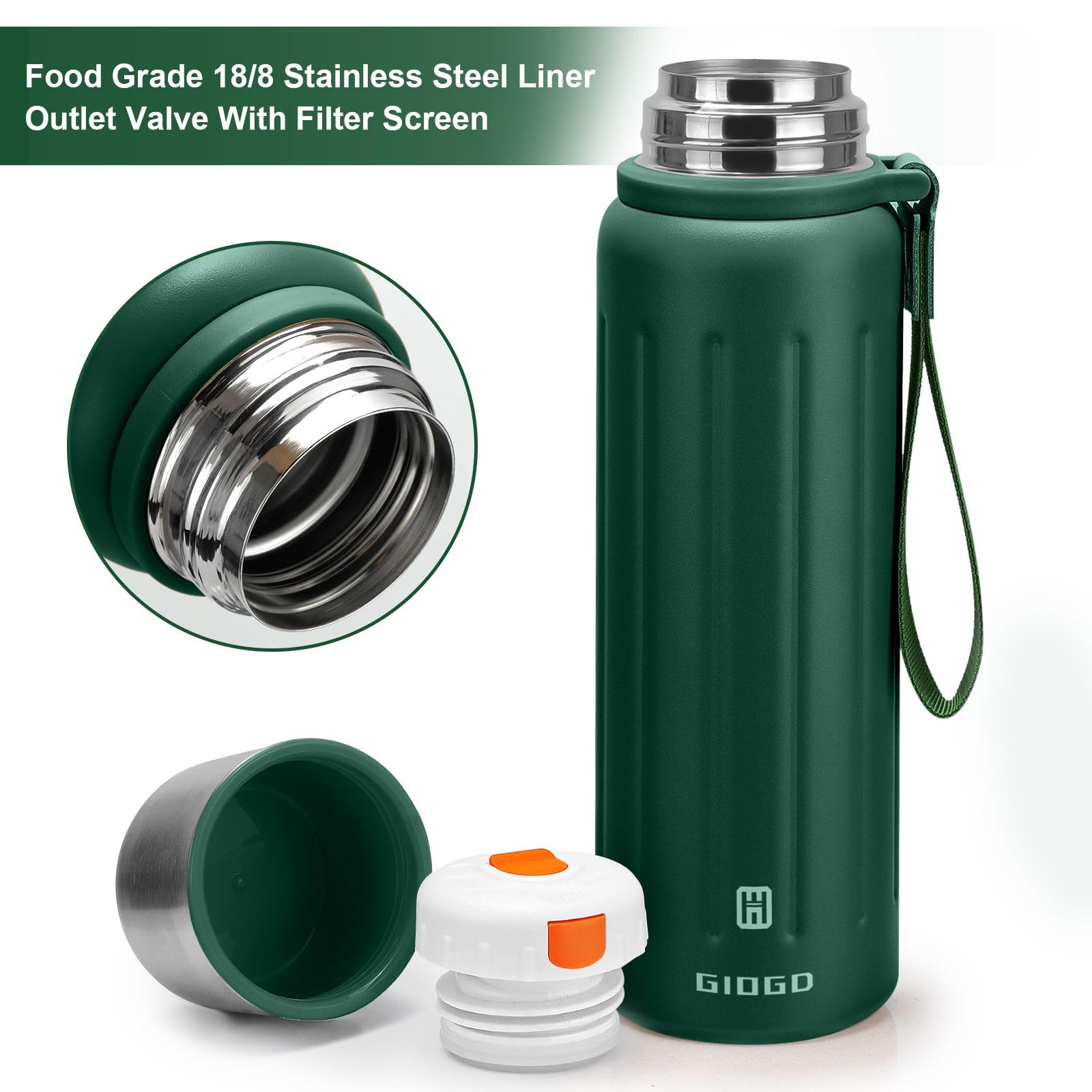 GIOGD 18-8 stainless steel interior for lasting durability and safety.