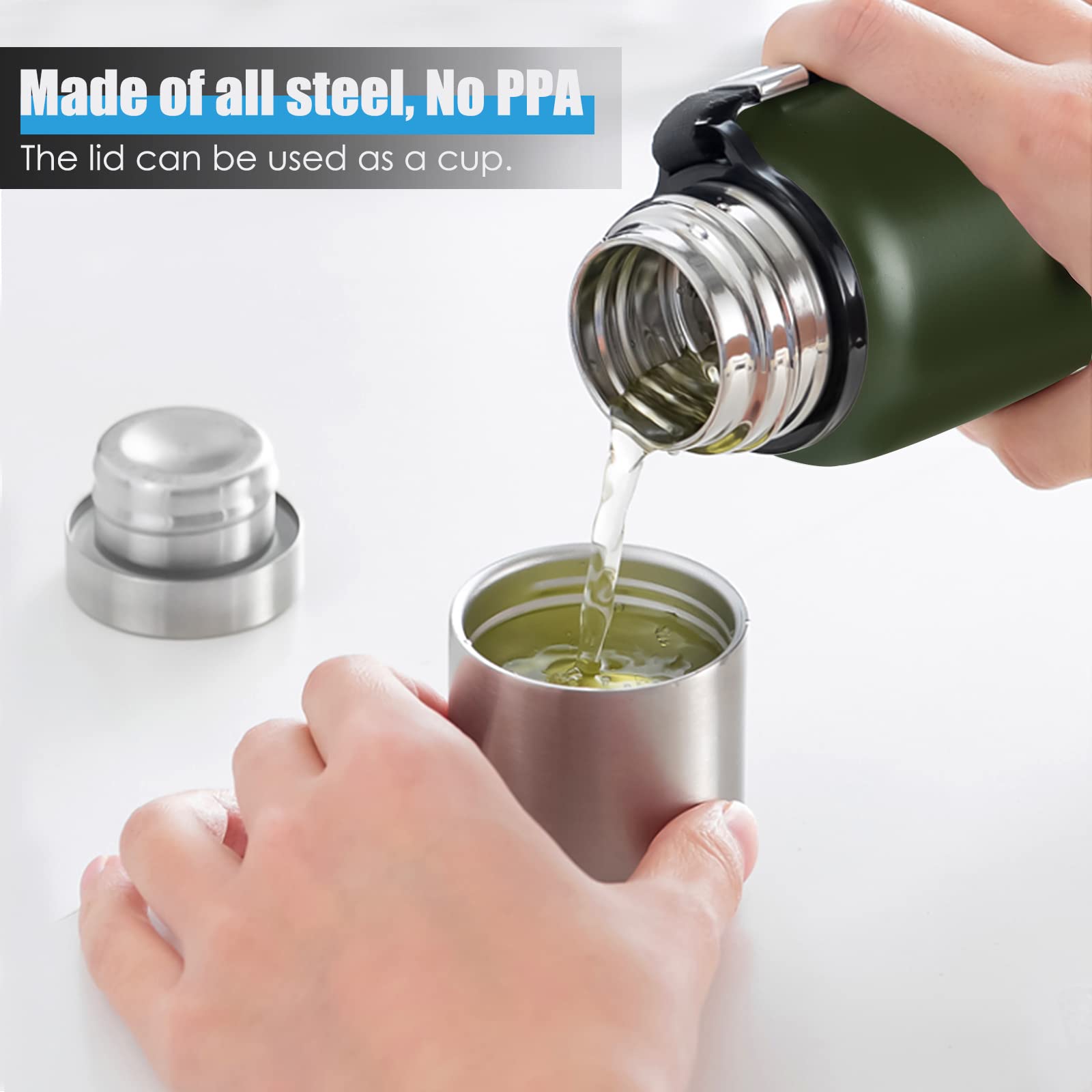 GIOGD BPA-free 18/8 stainless interior resists odors and rust.
