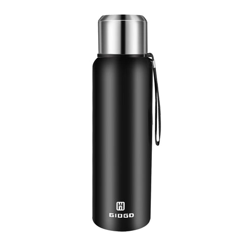 GIOGD insulated vacuum bottle 750ml black keeps beverages hot or cold