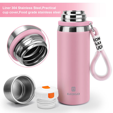 GIOGD leak-proof screw-top bottle with cup, ideal for backpack carry.