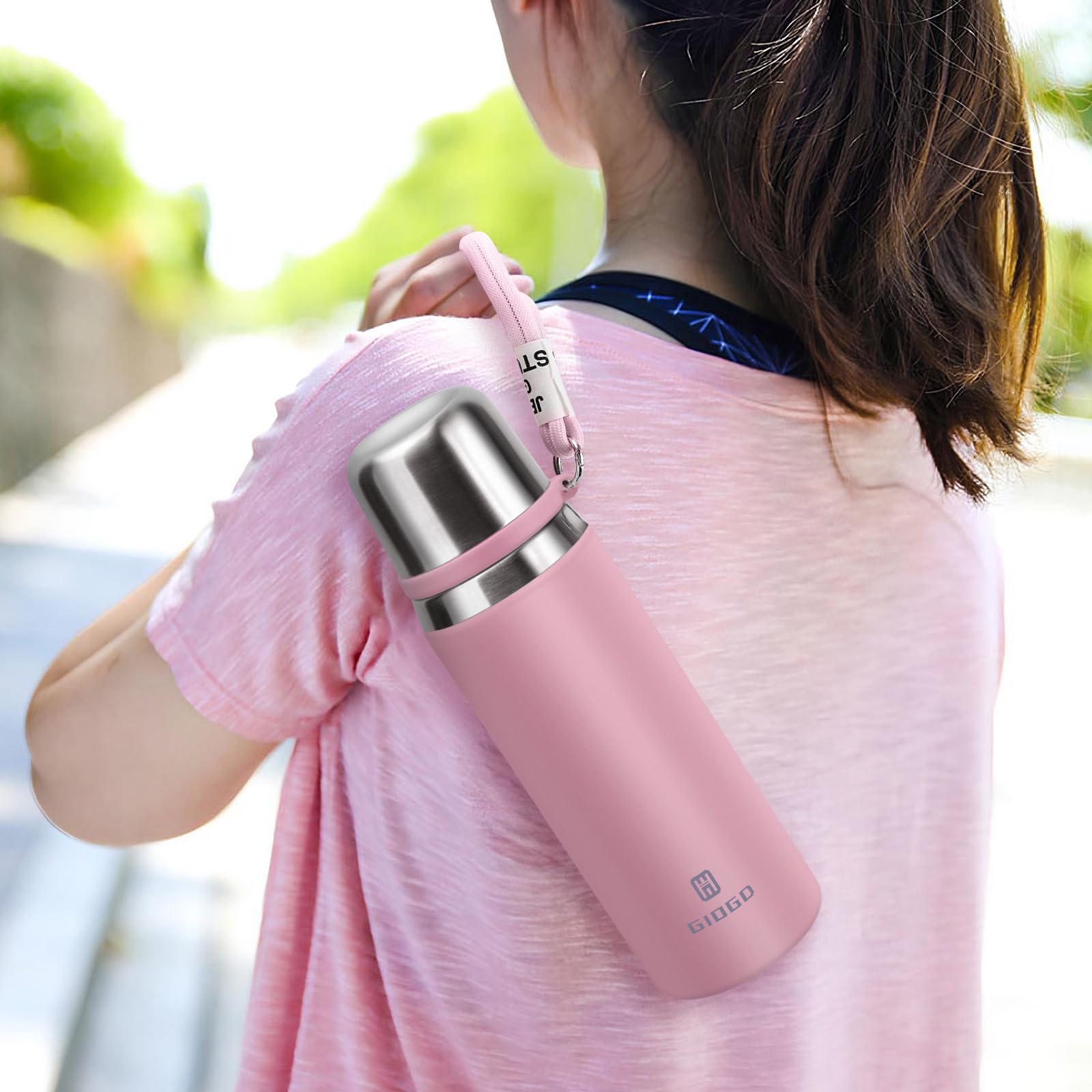 GIOGD premium stainless steel bottle resists oxidation and odors for longer use.