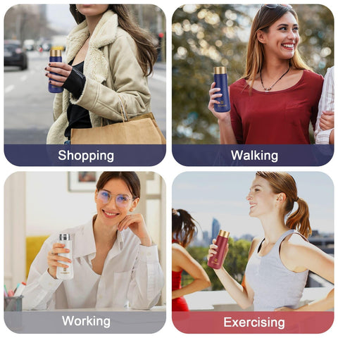GIOGD portable blue bottle fits into purses for on-the-go hydration