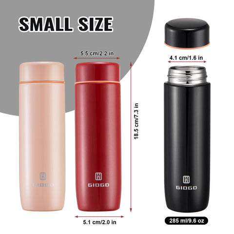 GIOGD small thermo bottle spiral leak-free mouth for spill-free sipping.
