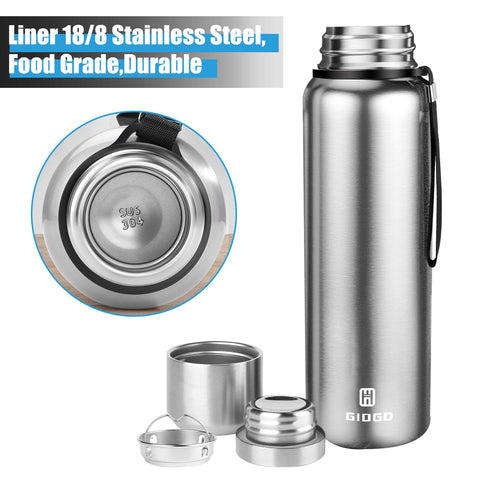 GIOGD stainless steel cup lid; secure leak-proof cap for backpack or travel.