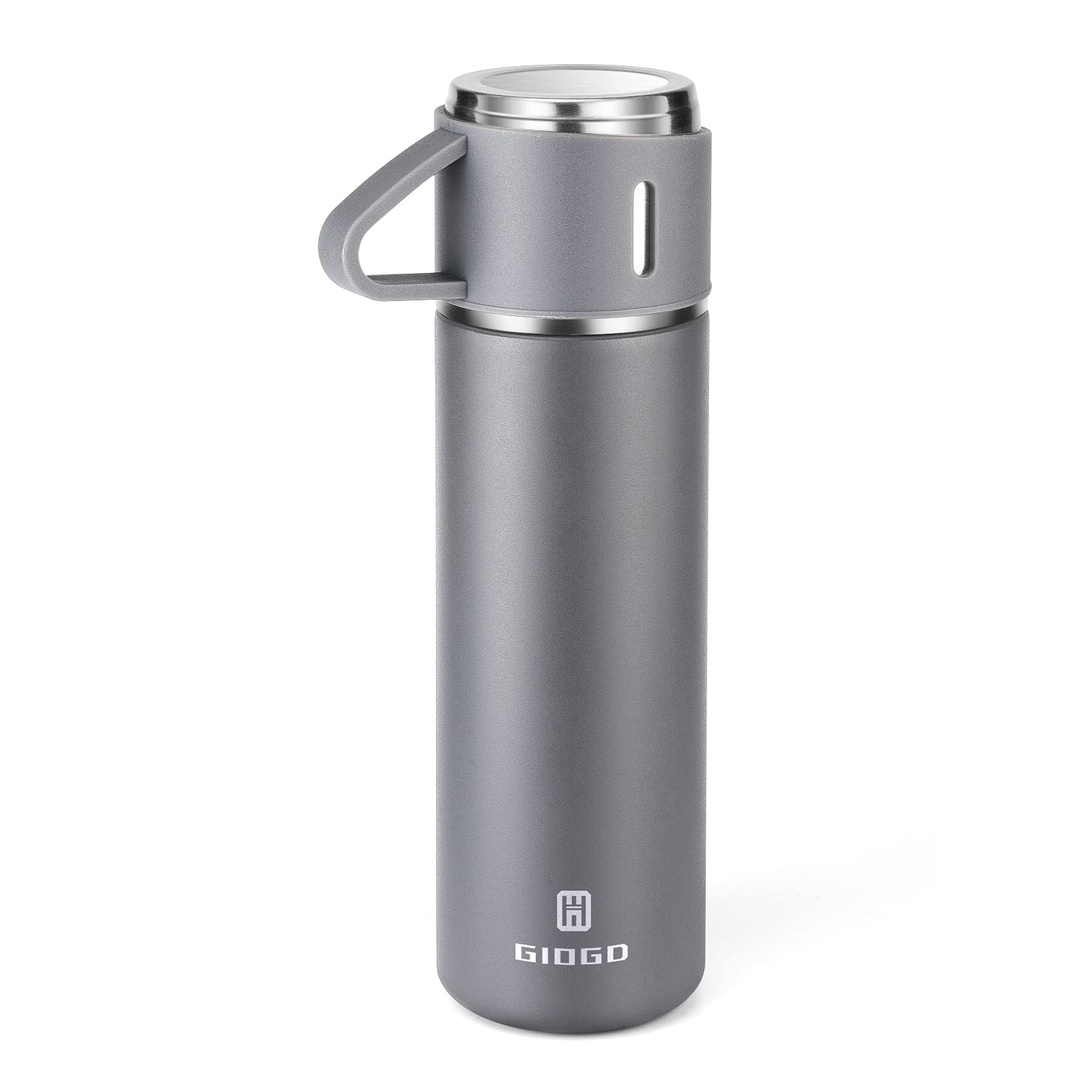 GIOGD stainless steel bottle cap showing leak-proof design for travel.