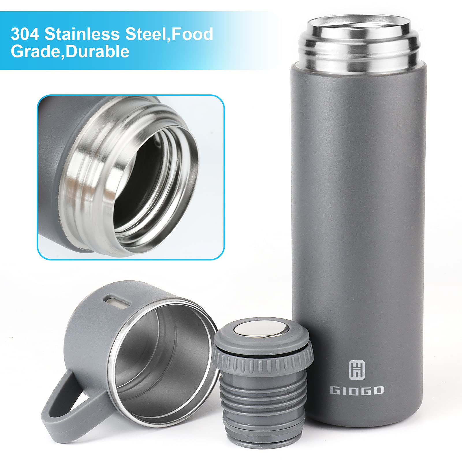 GIOGD multi-function lid demonstrates easy pouring and spill prevention.