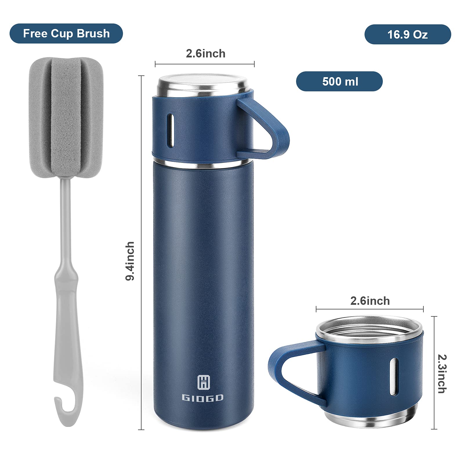 GIOGD multi-function lid on the thermo bottle for easy pouring
