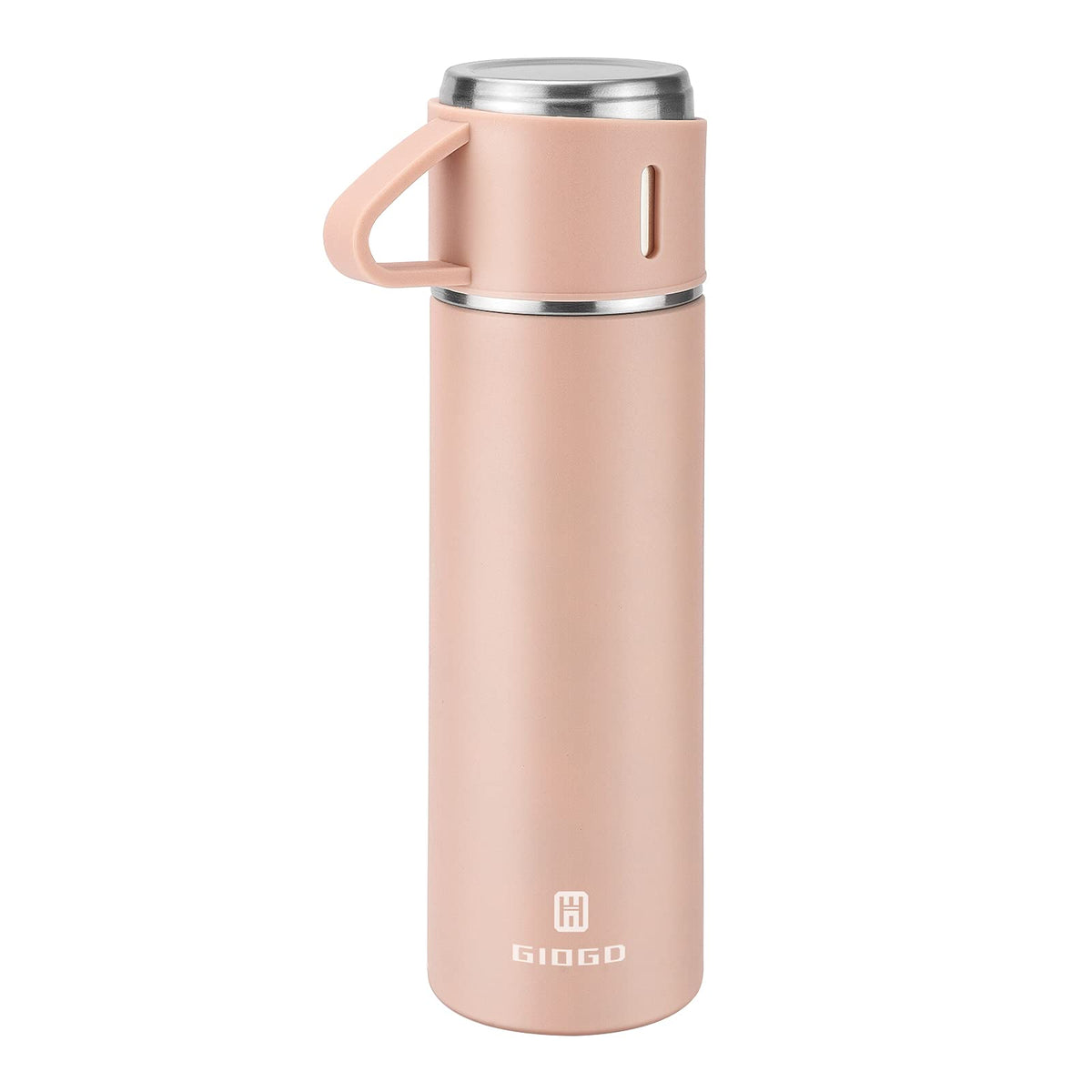 GIOGD stainless-thermo 500ml pink bottle ready for on-the-go hydration.