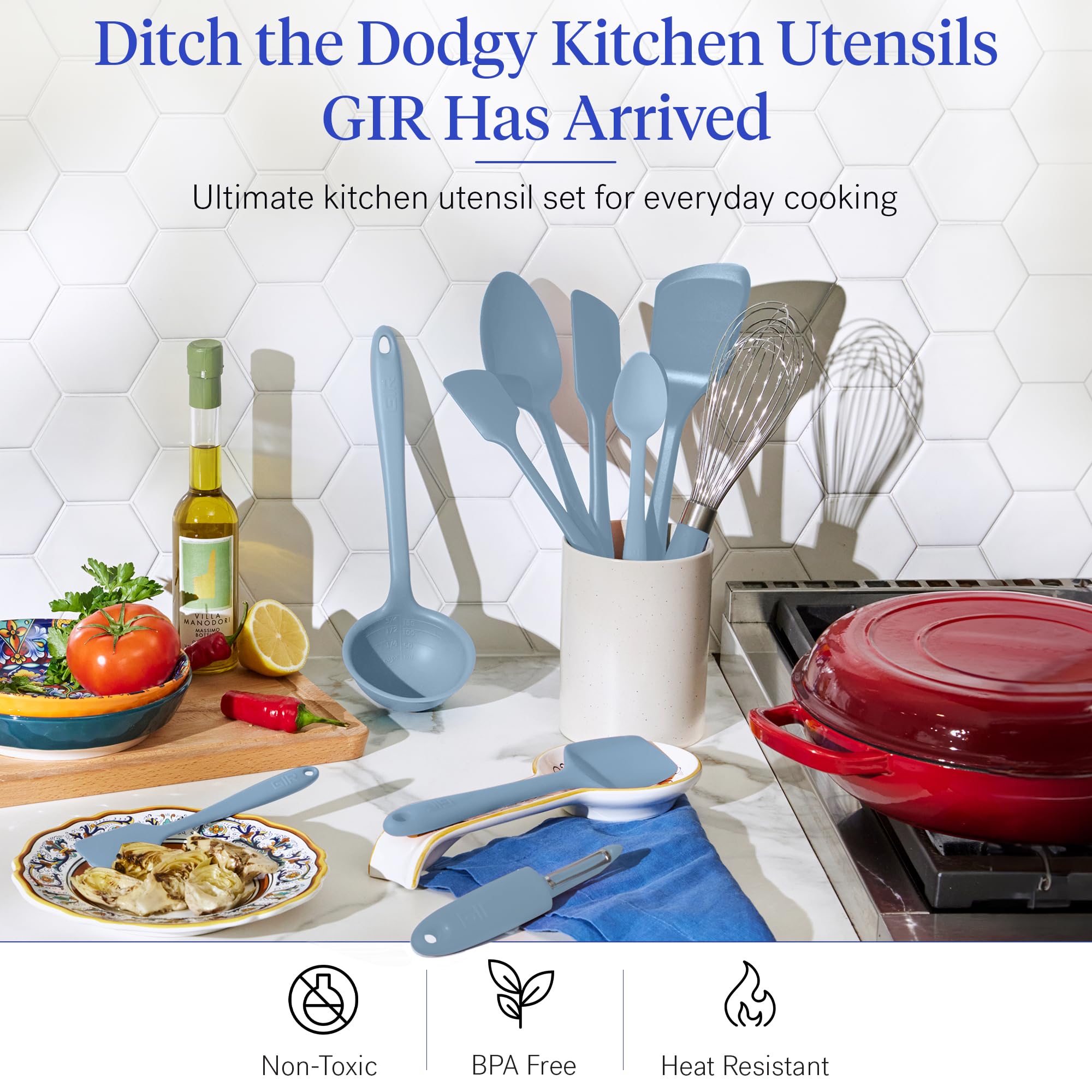 GIR Get It Right dishwasher-safe utensils simplify cleanup after cooking.