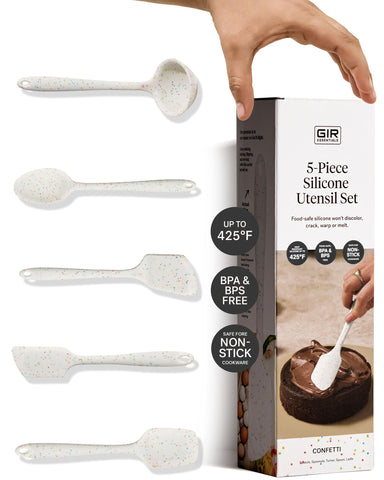 GIR Get It Right 5-Piece Spatula in party confetti color protects nonstick pans.