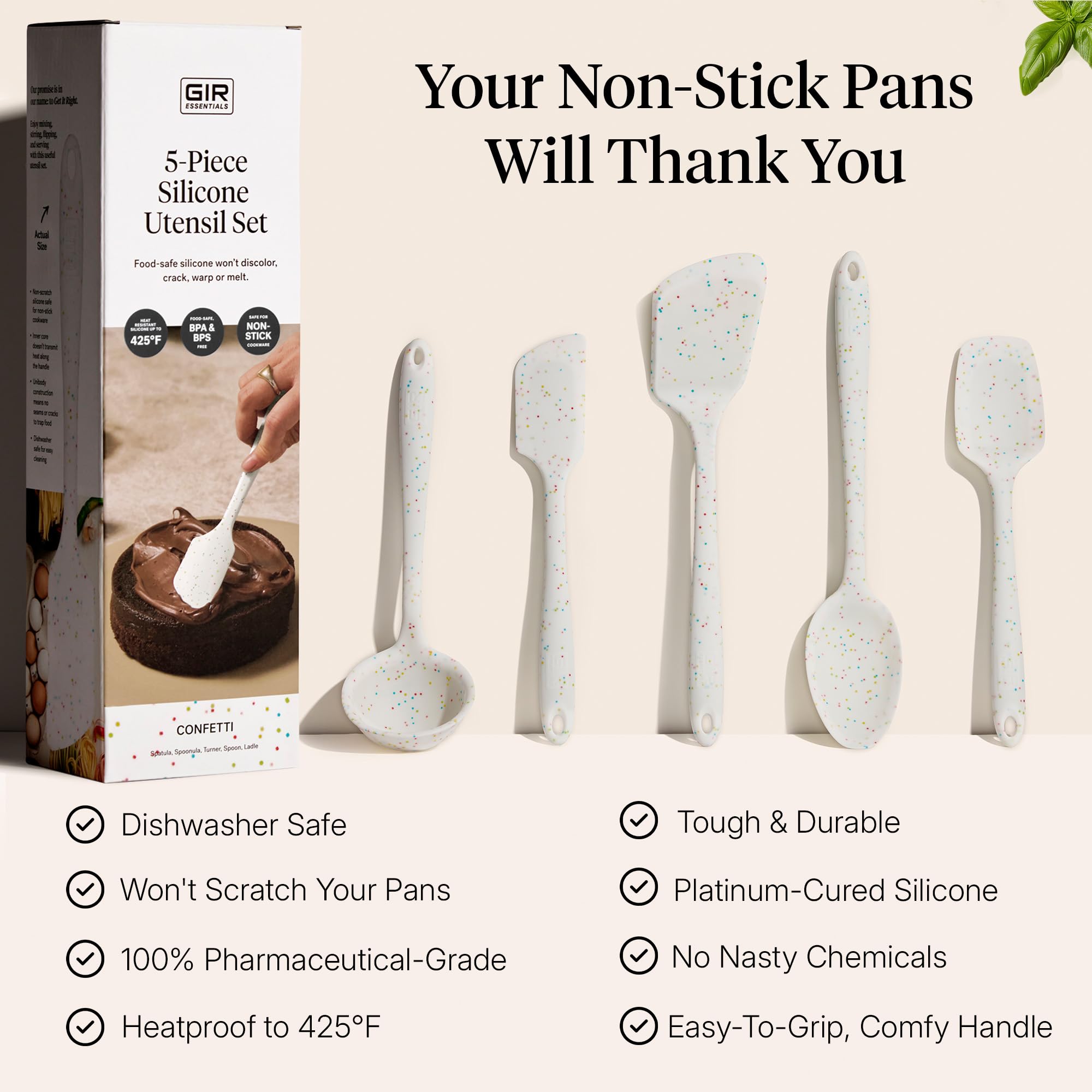 GIR Get It Right 5-Piece Spoonula adds versatile scraping to nonstick pans.