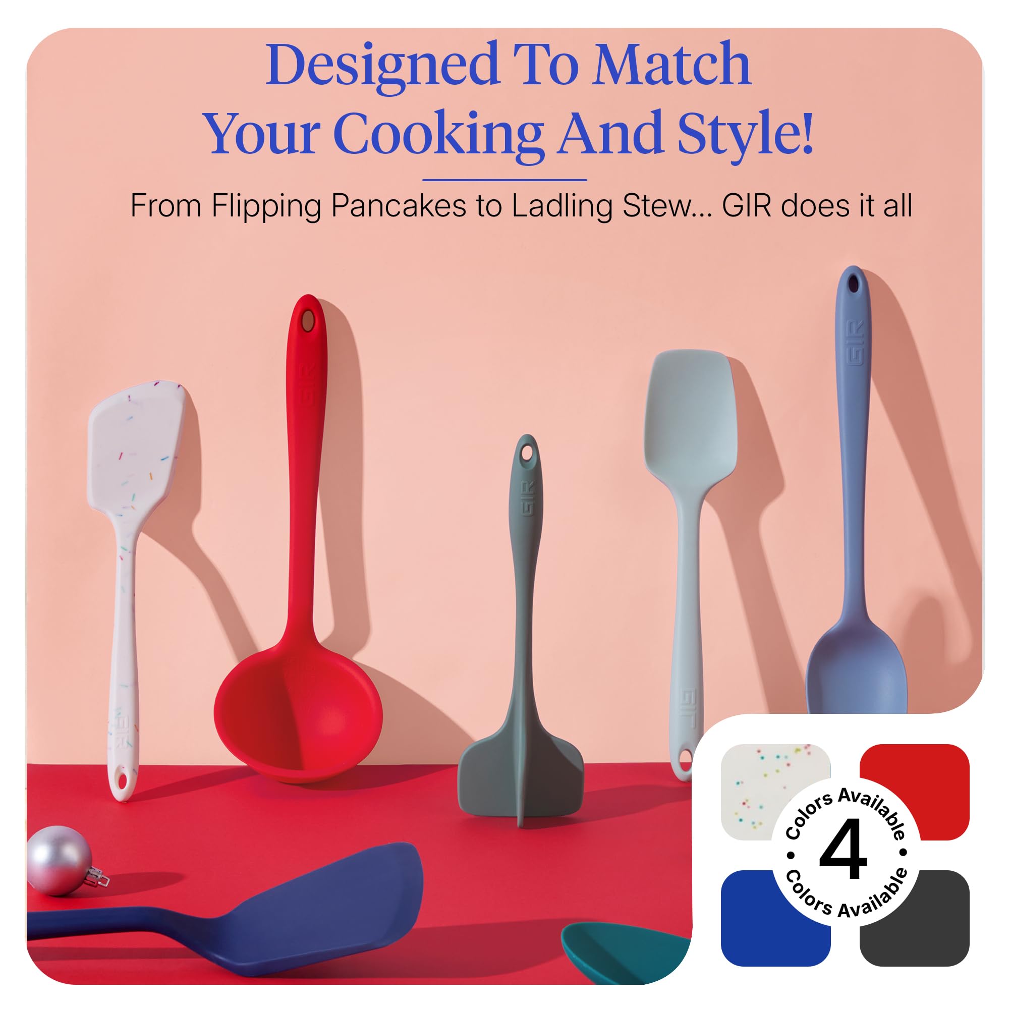 GIR Get It Right ergonomic handles in use, comfortable grip during cooking.