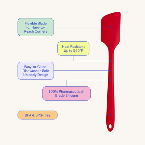 GIR Get It Right spatula with ergonomic handle for comfortable mixing.