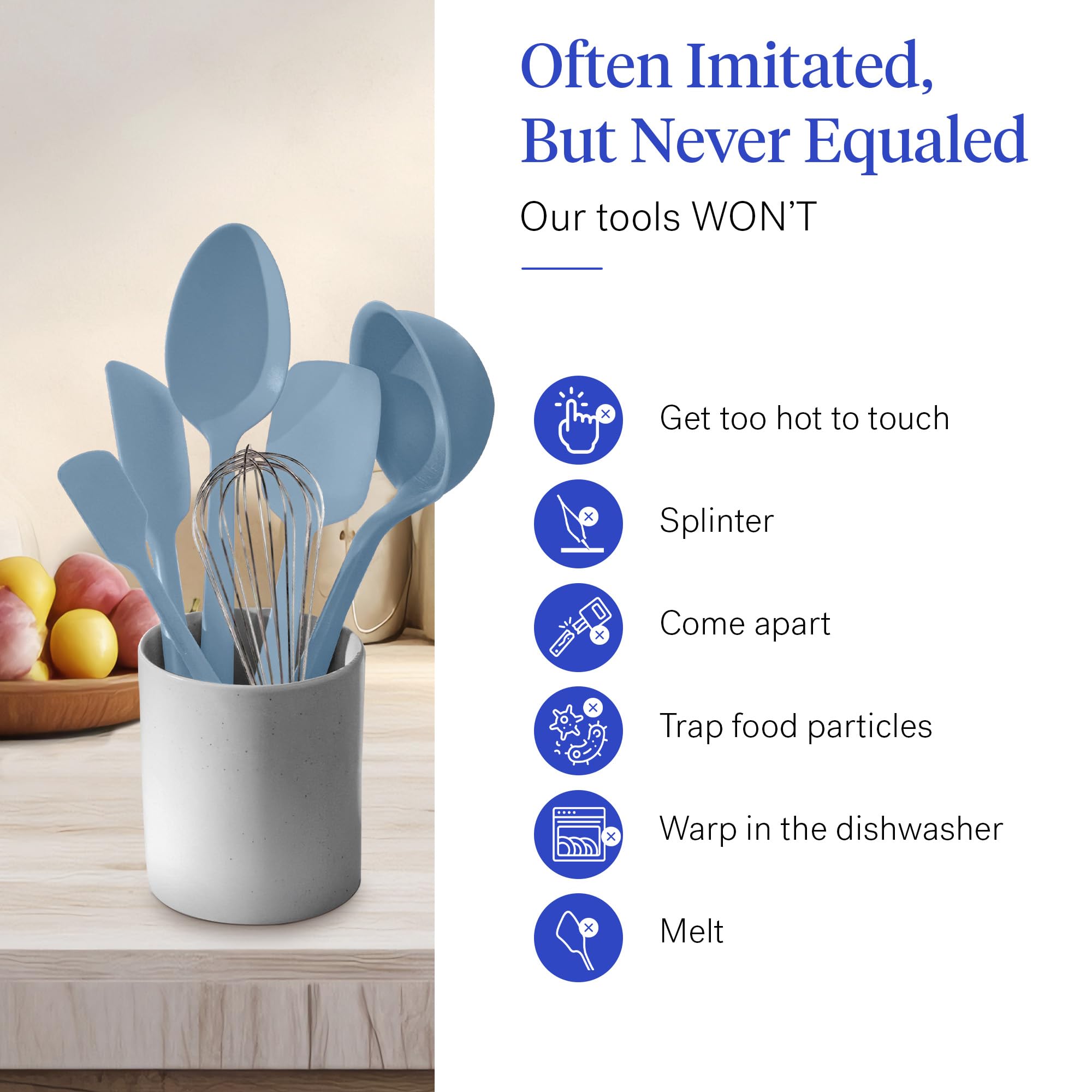 GIR ladle and whisk provide reliable stirring and serving.