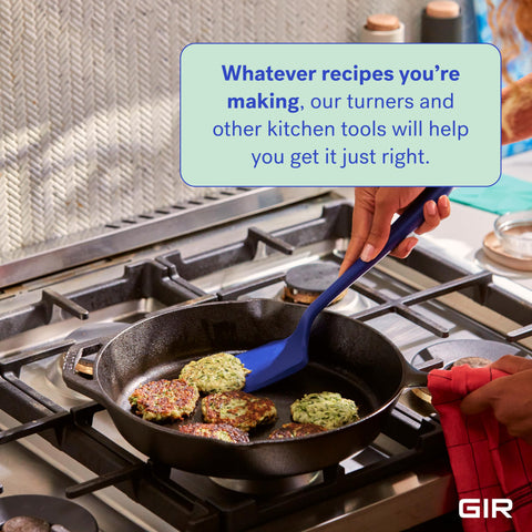 GIR Premium Ultimate Silicone Spatula Turner eggs gently, preventing sticking for delicate breakfasts.