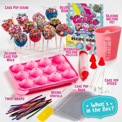 GirlZone Cake Pop Craze Kit stand displays finished pops beautifully.