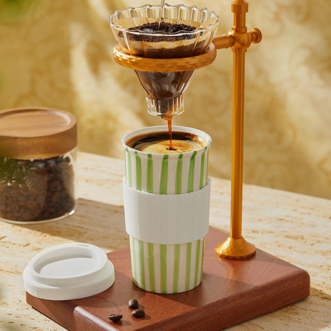 GIROFLIER Millie handcrafted ceramic cup with unique color variations.