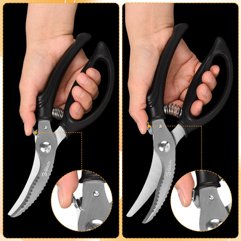 Gisde heavy-duty shears with safety lock for secure storage.