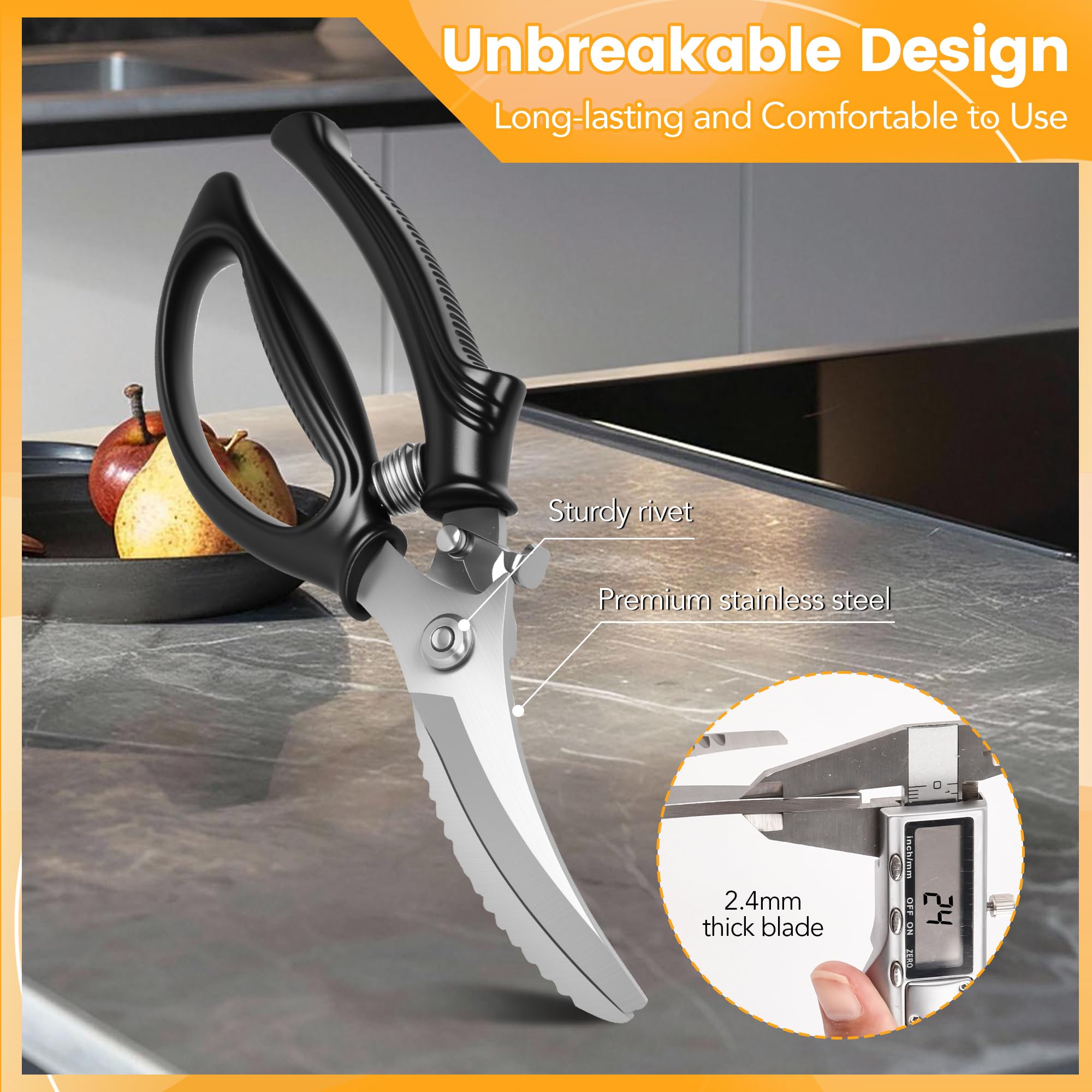 Gisde poultry shears being used to butterfly chicken.