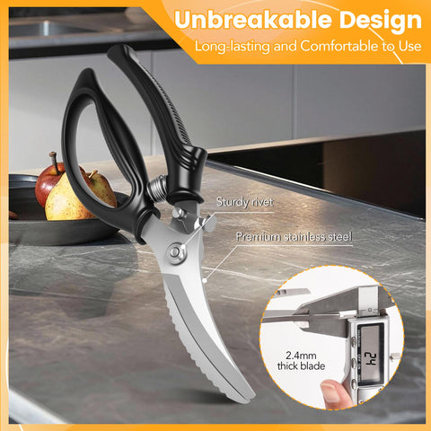 Gisde poultry shears being used to butterfly chicken.