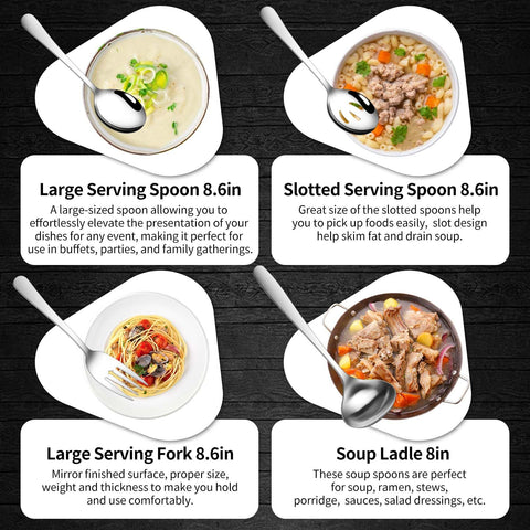 Gisly 12-Piece Serving Set: soup ladle for soups and stews.