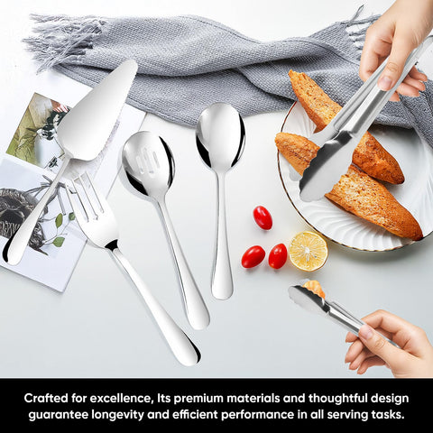 Gisly serving fork in the set for precise buffet serving.
