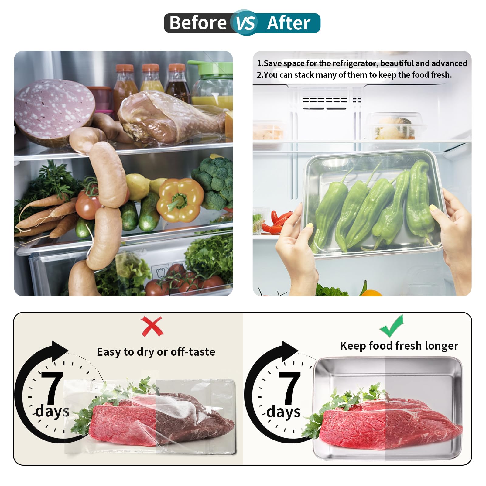 GIUIDUO transparent lid container shows contents at a glance and preserves freshness.