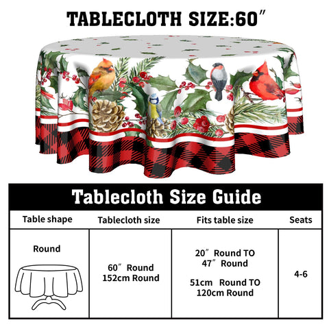 Giwawa holly berries pine cones pattern enhances seasonal decor for indoor and outdoor dining.