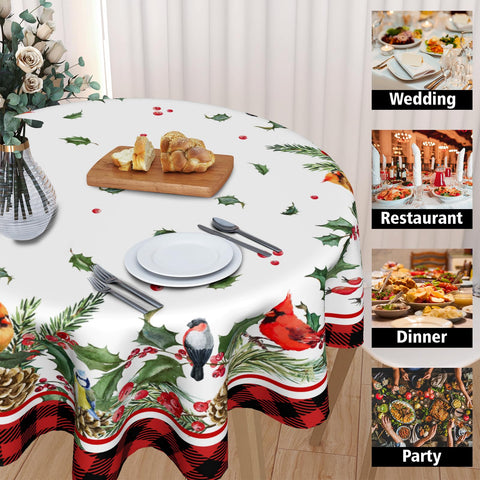 Giwawa waterproof polyester tablecloth keeps spills at bay during festive meals.