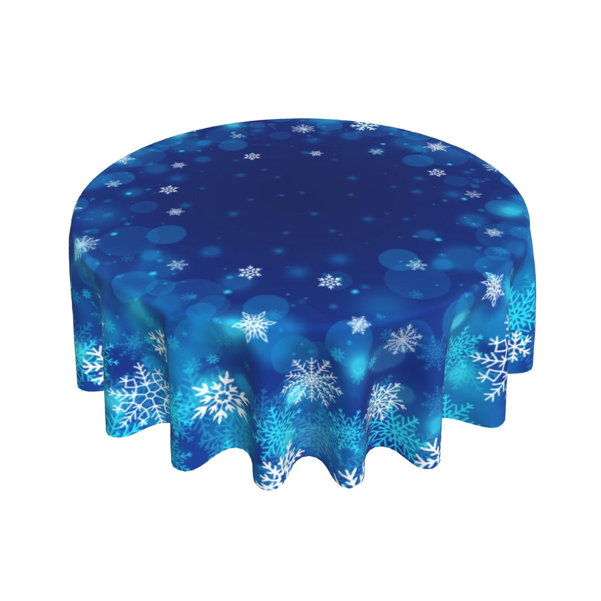 Giwawa winter snowflakes round tablecloth in blue white for festive dining protection.