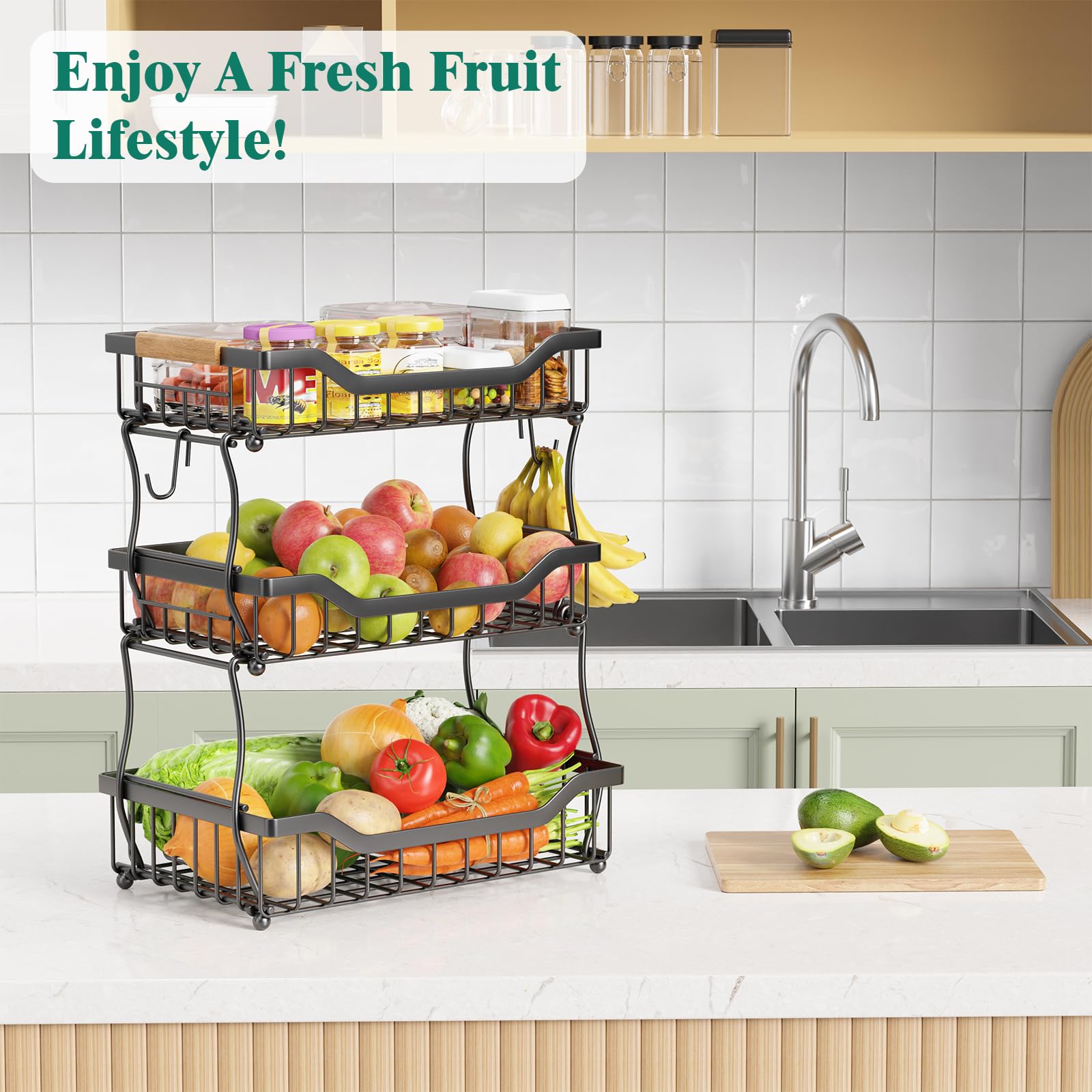 Giwil 33-lb capacity helps manage heavy produce like potatoes.