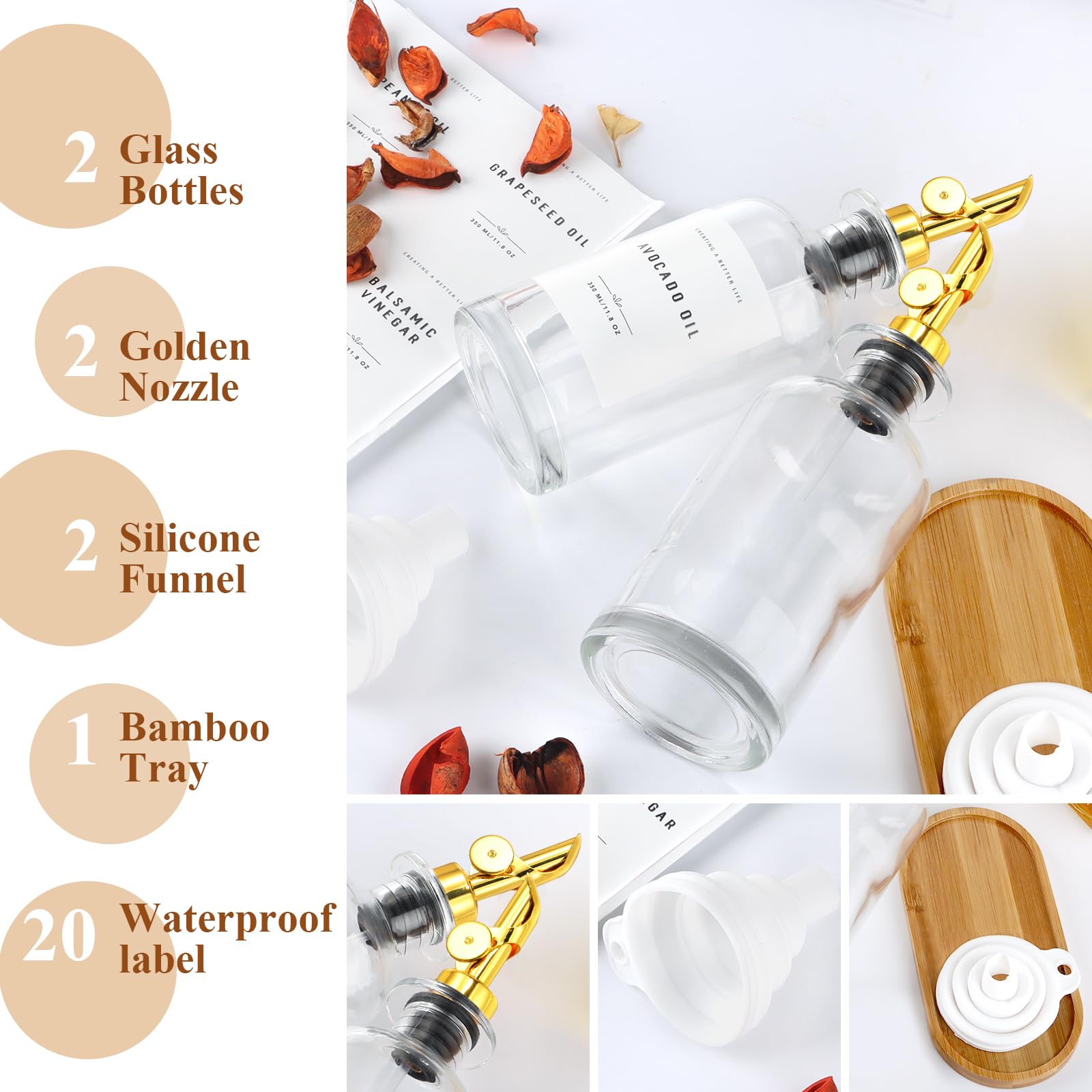 GIXSEGIE kitchen organizer bundle featuring bottles and tray for neat setup
