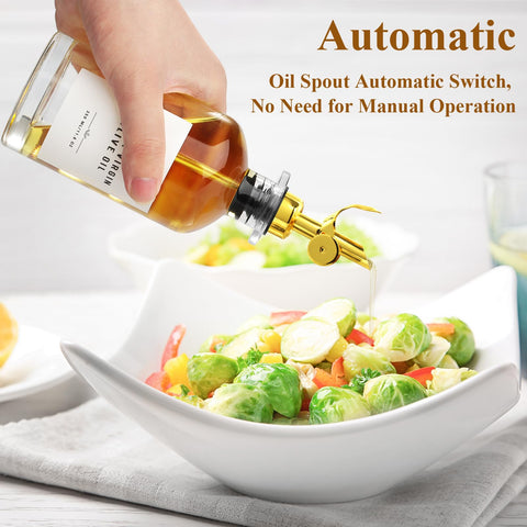 GIXSEGIE olive oil bottle with clear glass and bamboo tray for organized storage