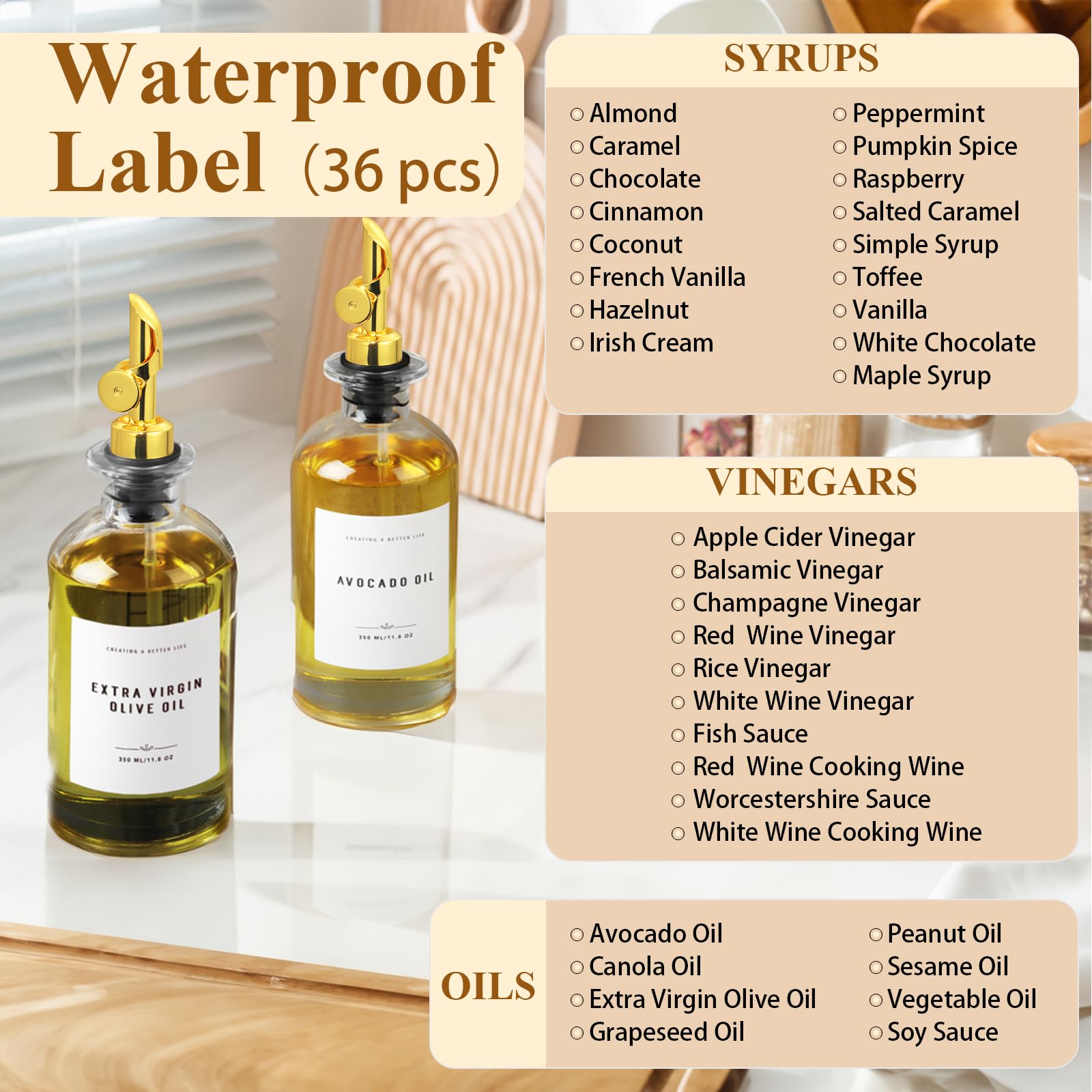 GIXSEGIE thickened glass bottle for durable storage of oils and syrups