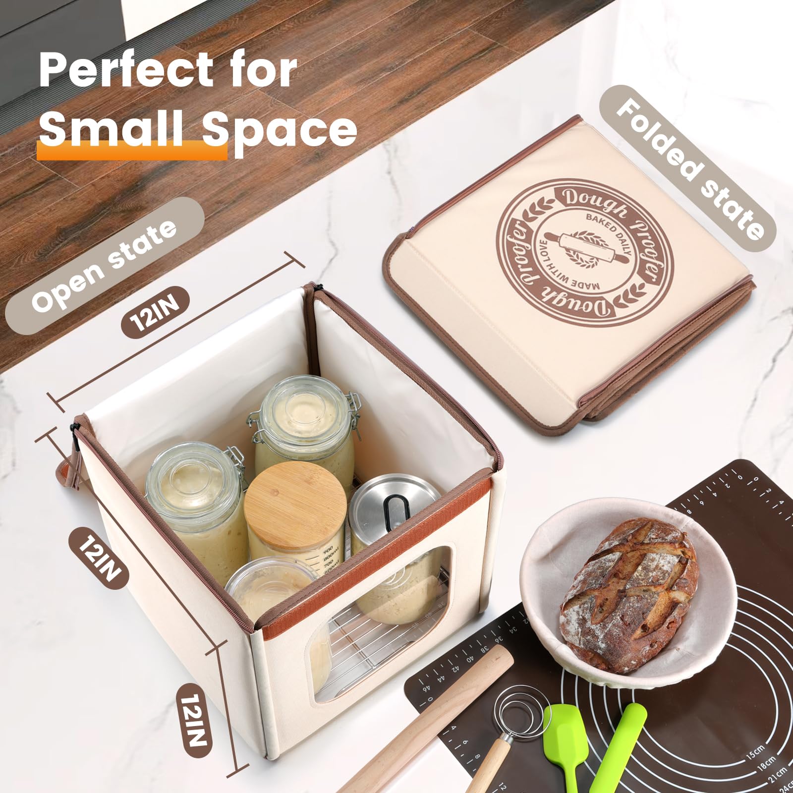 GIYUDOT bread-proofing box inside with metal shelf for even heat distribution