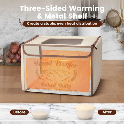 GIYUDOT bread proofing box lid-open shows easy access while preserving stable temperature.