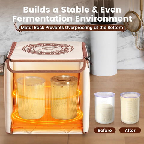 GIYUDOT foldable proofer, top view, ideal for compact storage in small kitchens