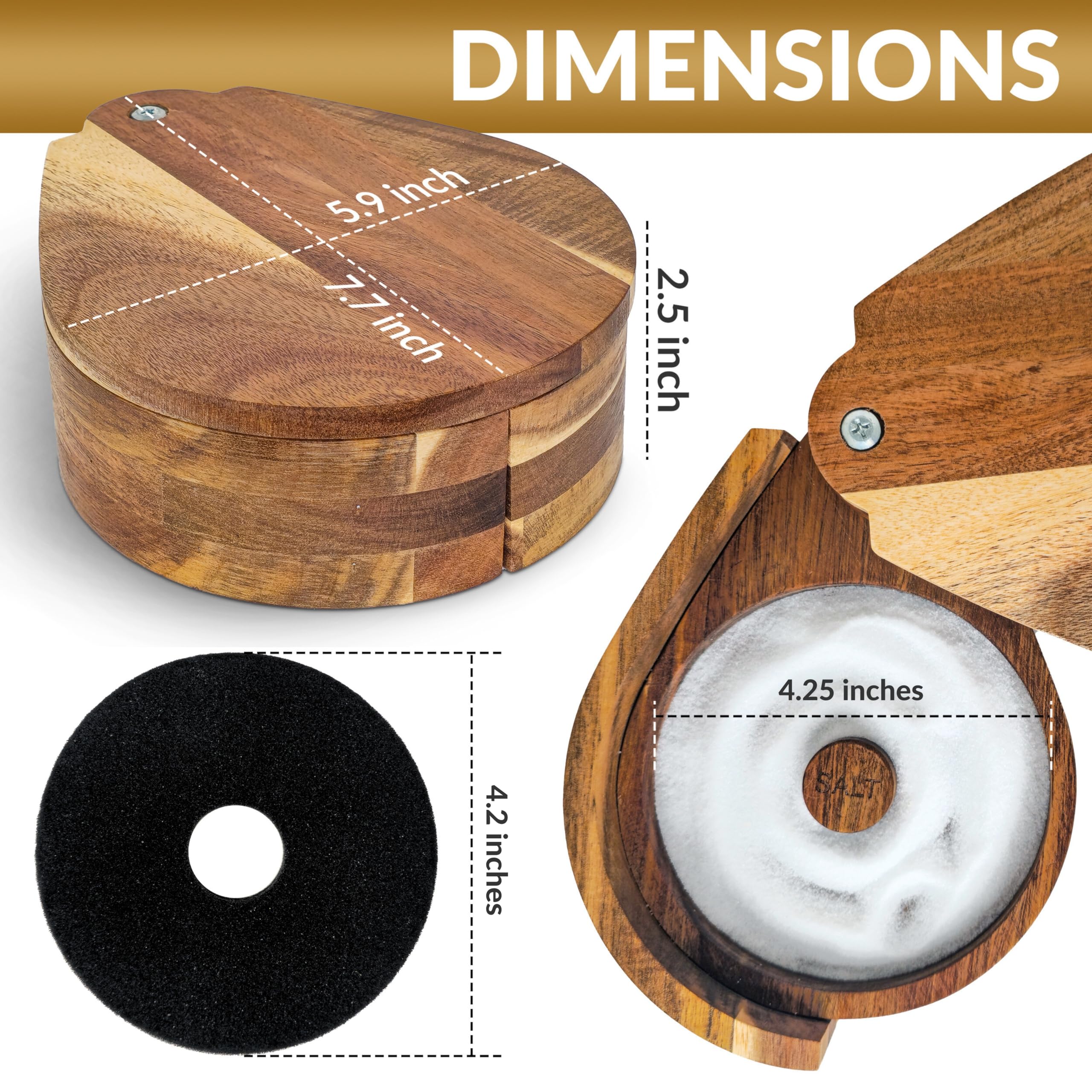 G & J's Finest rimmer features water-resistant wood coating for easy cleaning.
