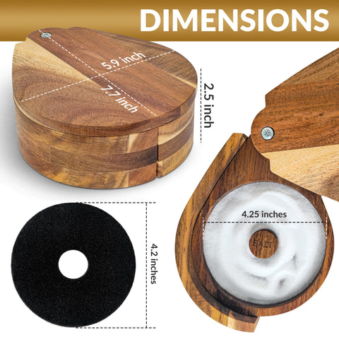 G & J's Finest rimmer features water-resistant wood coating for easy cleaning.