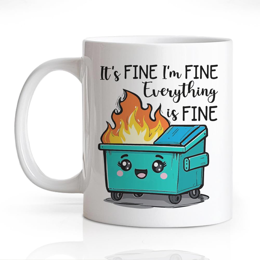 Gkodw mug front print with witty message for daily coffee humor.