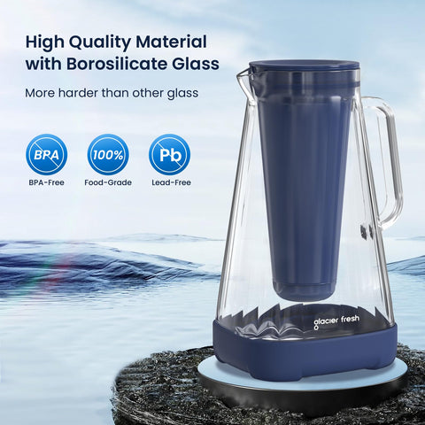 GLACIER FRESH Purela activated carbon filter reduces odors and chlorine.