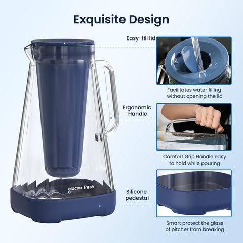 GLACIER FRESH Purela ergonomic handle aids one-handed pouring.